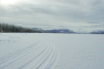 A path in the snow.