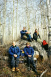 The meteorite recovery team.  From left to right:  Howard Plotkin, Peter Brown, Margaret Campbell, Phil McCausland.